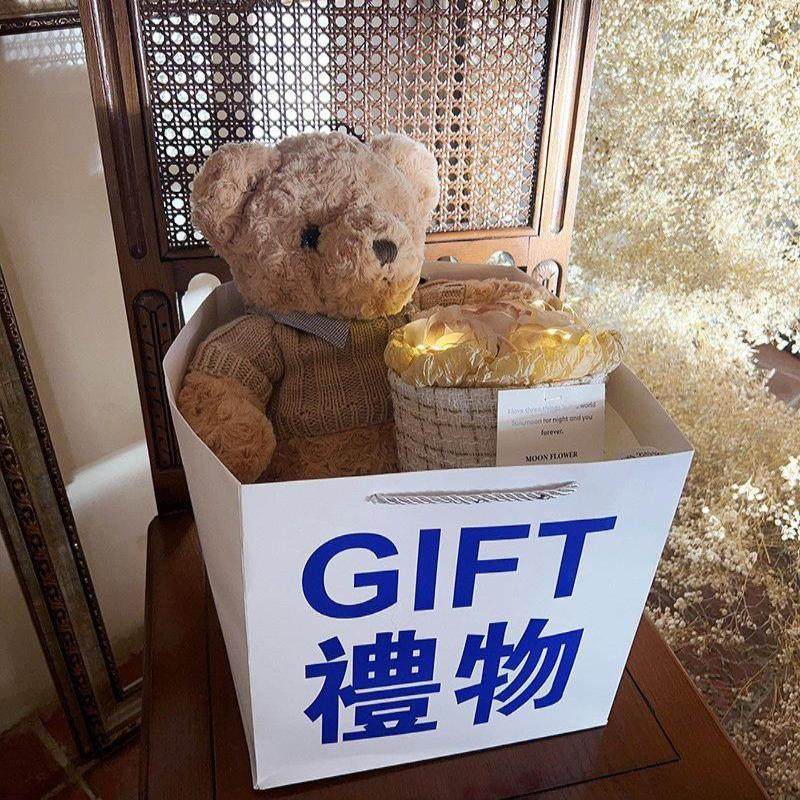 玩偶公仔小熊花束仿真花永生花送女生闺蜜情人节母亲节礼物香皂花