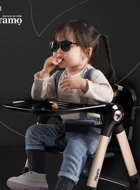 安p折ramo途美宝宝婴儿童餐椅便A携式可叠家用外出餐桌吃1饭座椅