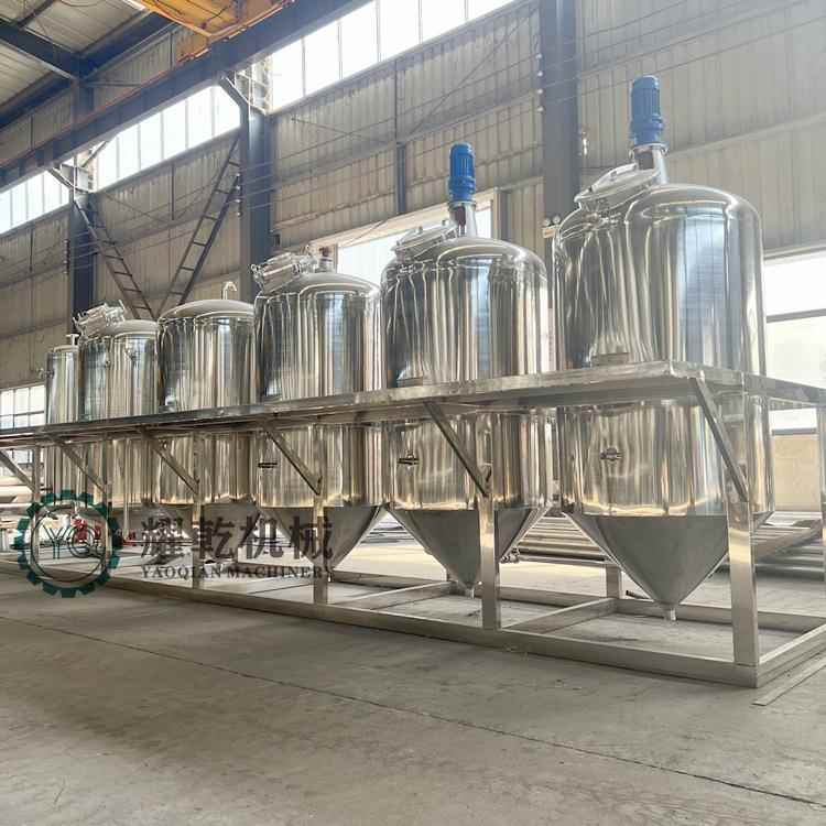 现货食用油精炼机器 QC标准菜籽油大豆油提炼设备 茶籽油生产设备