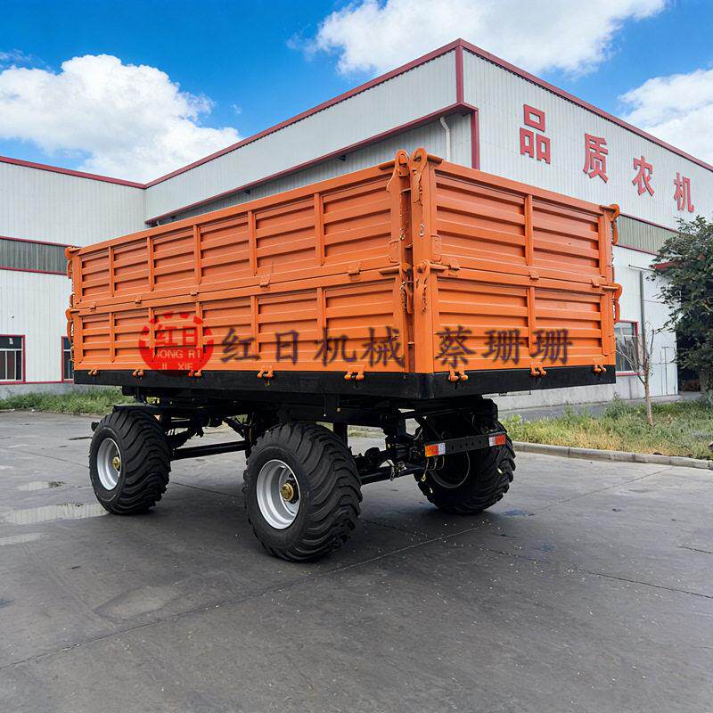 8吨双轴自卸农用拖车 加箱板农用拖车粮食甘蔗运输拖车车斗