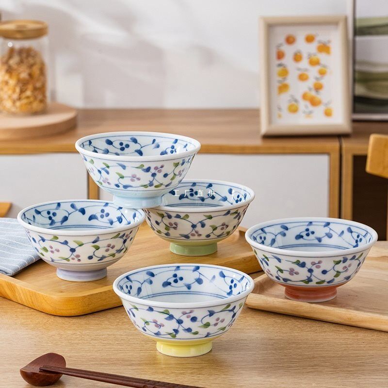 陶瓷碗 色绘唐草系列小碗家用米饭碗和风餐具釉下彩