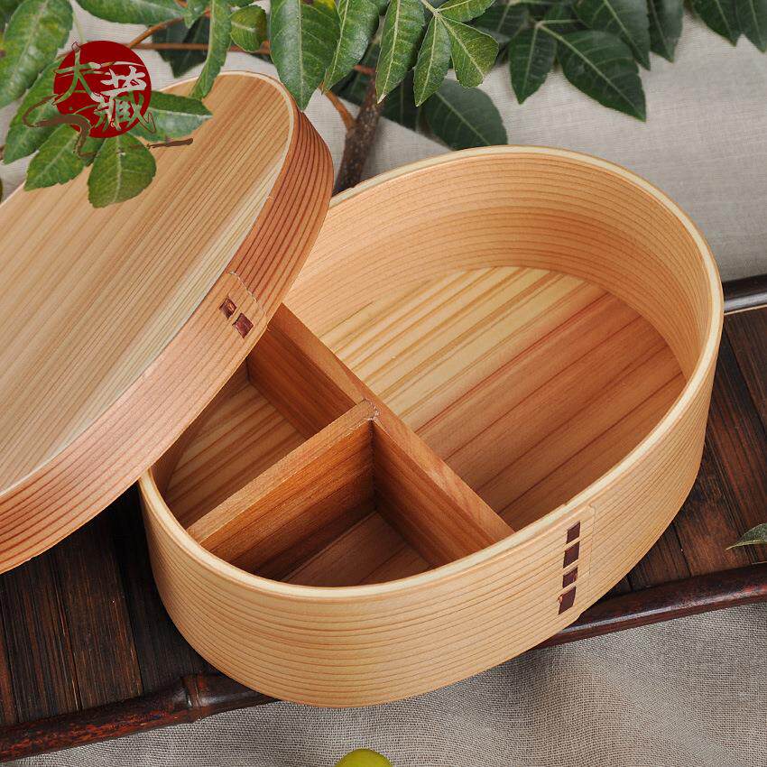 中号单层白色便当盒木质饭盒实木餐盒厂家直销密封保鲜