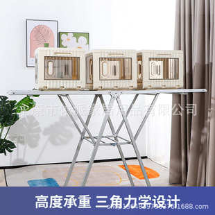 晾衣架阳台卧室家用铝合金晒被子落地杆折叠翼型衣架蝶形衣架批发
