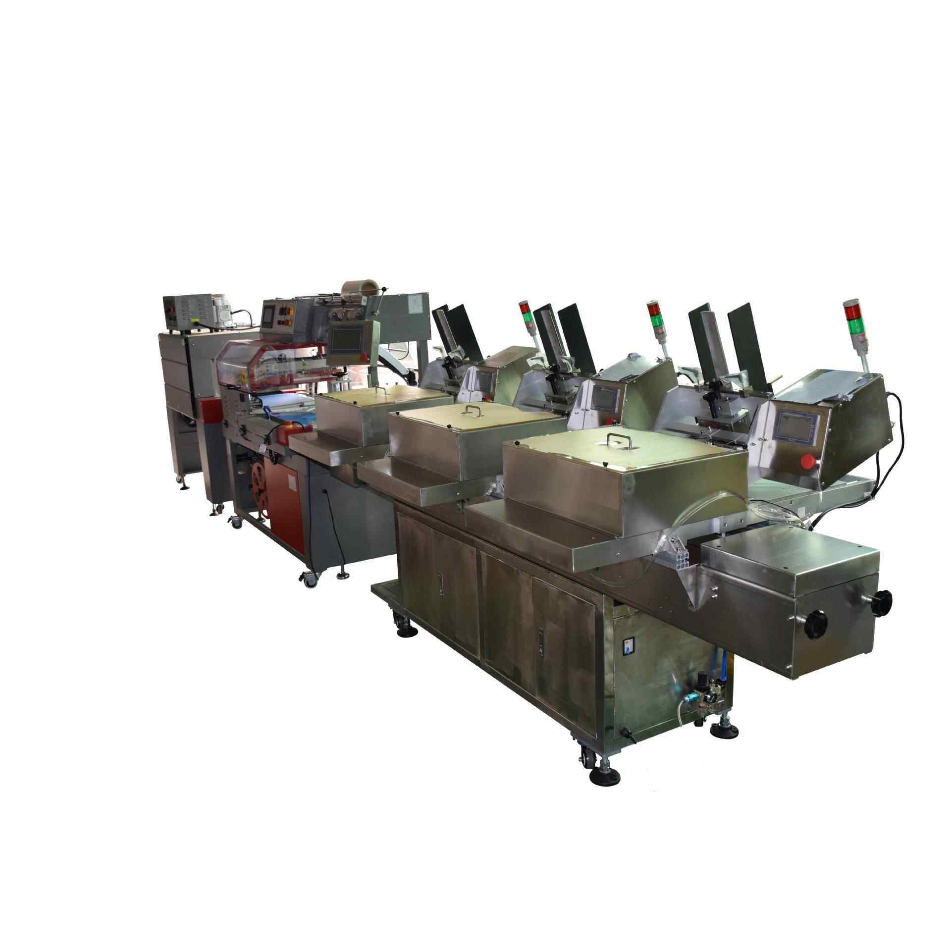 全自动热配页机+收缩膜包装机L型封切机海报，书刊，化妆品礼盒封