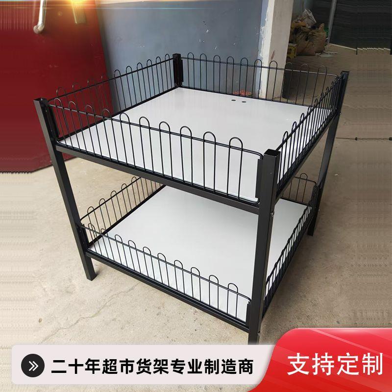 超市促销台展示架商场货柜便利店甩货堆头特价车简易双层
