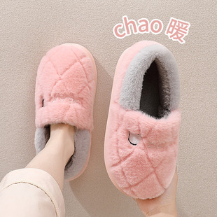 包跟加厚棉拖鞋男款秋冬季加绒室内家居家用冬天厚底保暖棉鞋女士
