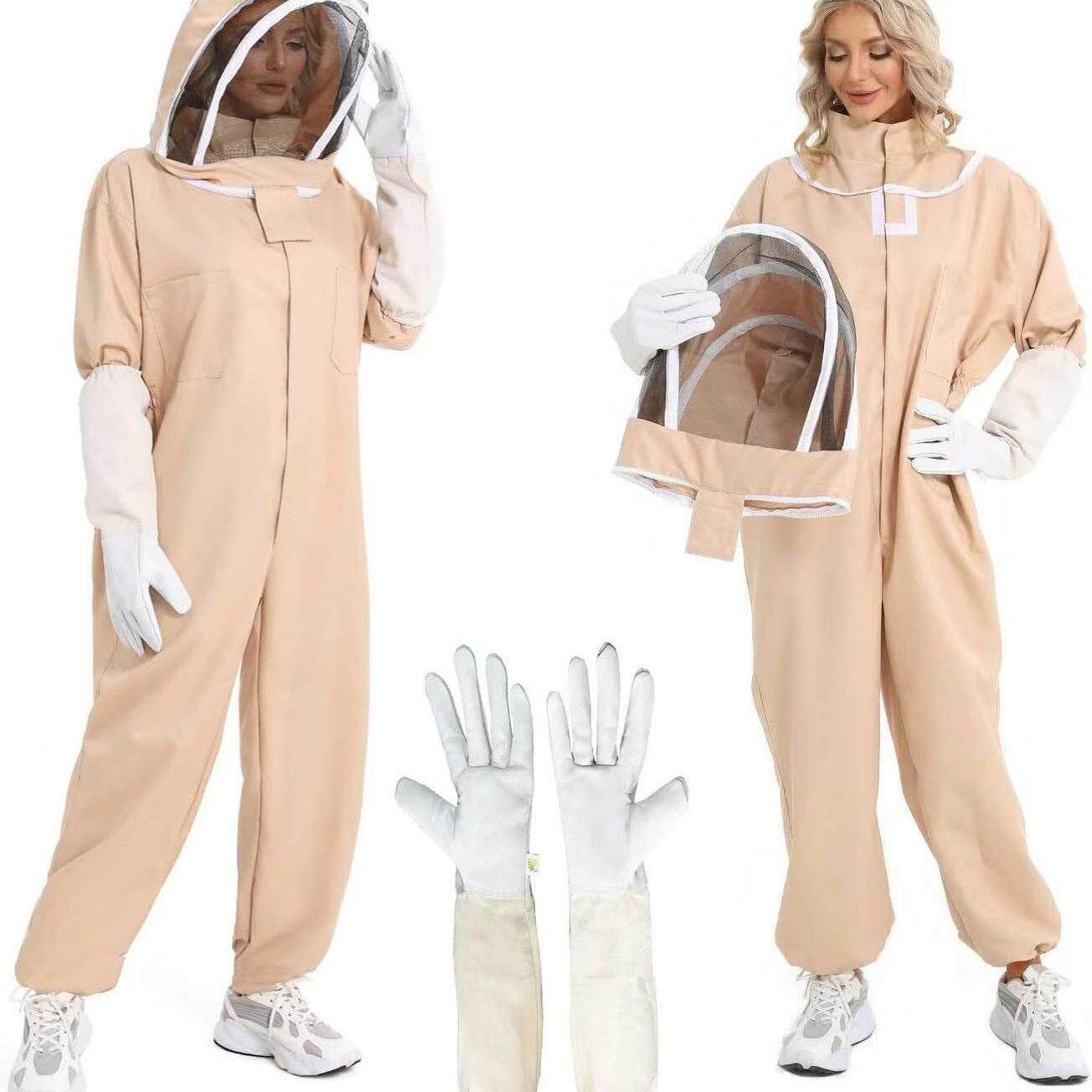 养蜂工具防蜂服蜜蜂防护出口工具半身连体衣半身太空服套装手套