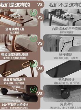 木沙发边几可移动床头桌子实带DB26H32轮边家用客厅小户型侧C柜型