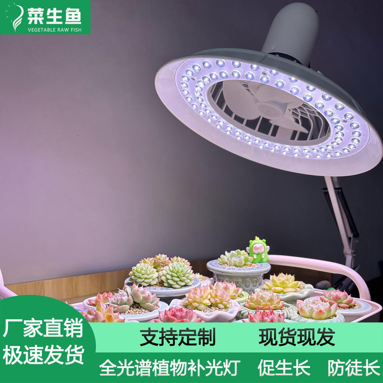 多肉补光植物灯防徒长促上色仿太阳光落地式生长灯室内绿植风扇灯