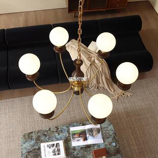 法魔式中古335风实木卧饭厅豆吊帽灯美式复古客厅室书房南洋衣间