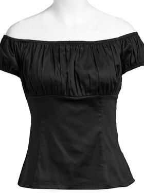 One collar white top, short sleeved long outfit