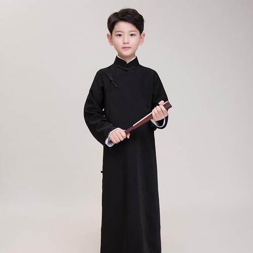 正品儿童相声服民国长衫长大童古装褂袍中式马褂快板袍子评书演出