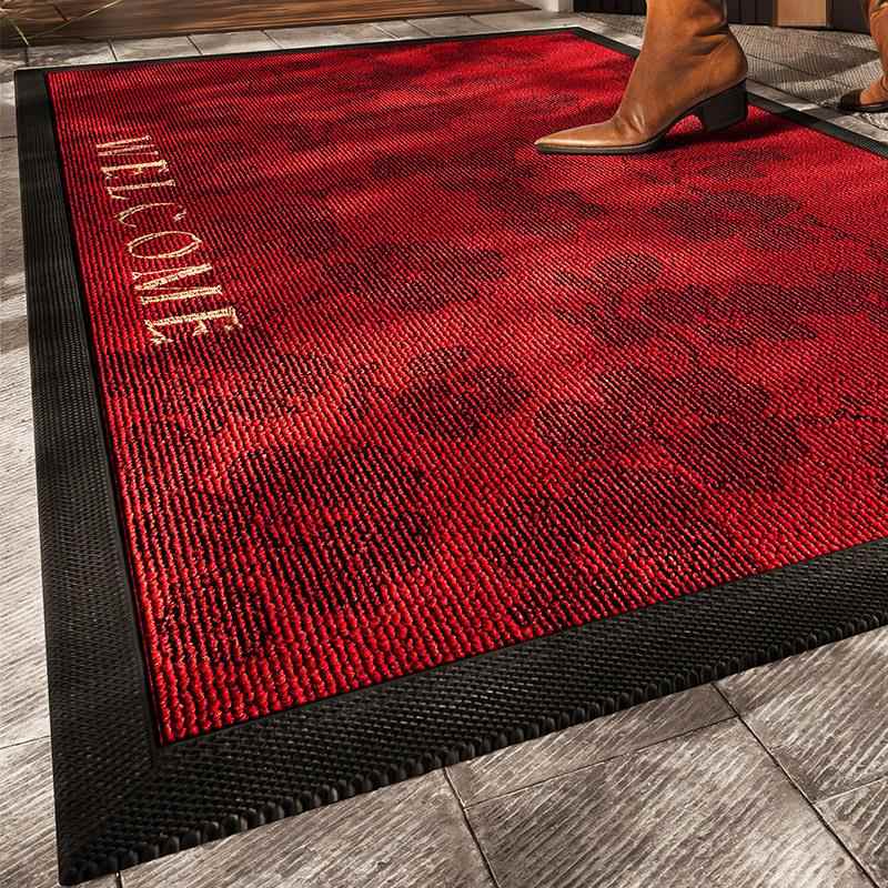 高端别墅大宅红色地垫入户门垫耐脏加厚大门户外防滑垫子进门地毯