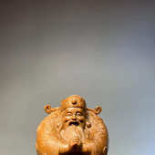 家居桌面招装 饰品件好摆件檀木文玩工艺品小绿手把雕