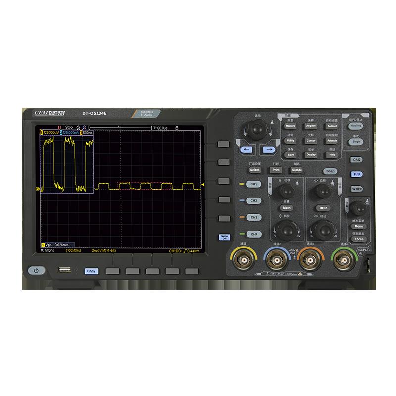 CEM华盛昌四通道示波器100M/200HZ带宽高采样率DT-OS104E/204UE