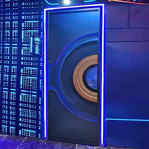 KTV酒吧夜场台球足浴定制不锈钢隔音防火包房发光专用门化妆室