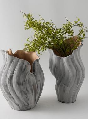 新中做式关家无品牌/居玄博古架摆件古旧陶瓷手绘复渐变灰色异形