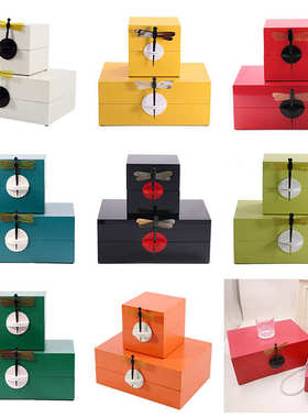 现代轻奢首饰盒饰品盒摆件样板房创意深绿色蜻蜓软装饰品收纳盒