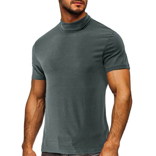 High neck base men's short sleeved shirt men's inner top