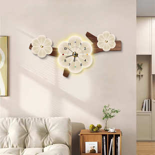 客厅钟表装饰画2025新款电视背景墙时钟挂画高级感餐厅墙上挂钟画