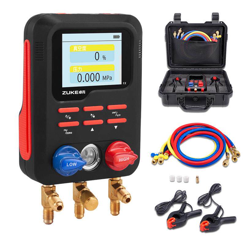 卓克数显压力表ZK-881空调雪种加氟表电子冷媒表制冷剂表组抽真空