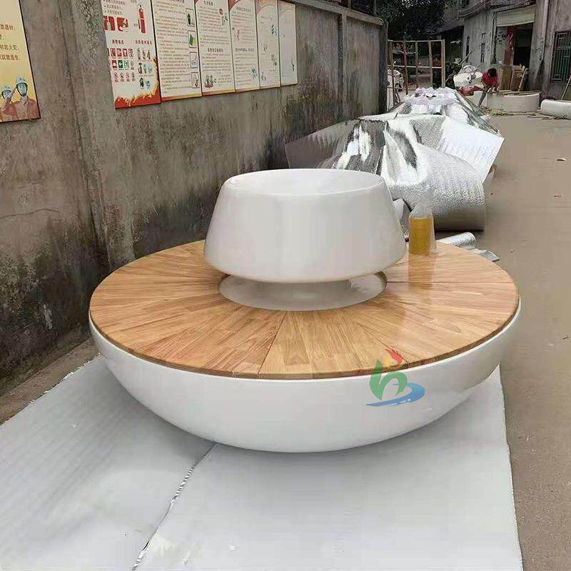 厂家直供玻璃钢圆形盆花陈组合创意商场酒HYG592店场户外美休闲广