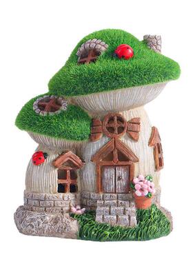 款太阳能新夜灯树摆件小蘑菇太阳能花房子花房脂子庭院花园装饰小