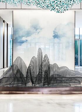 采购产品假山饰品，新中国风手工干景观，酒店会所金属工艺品，沙