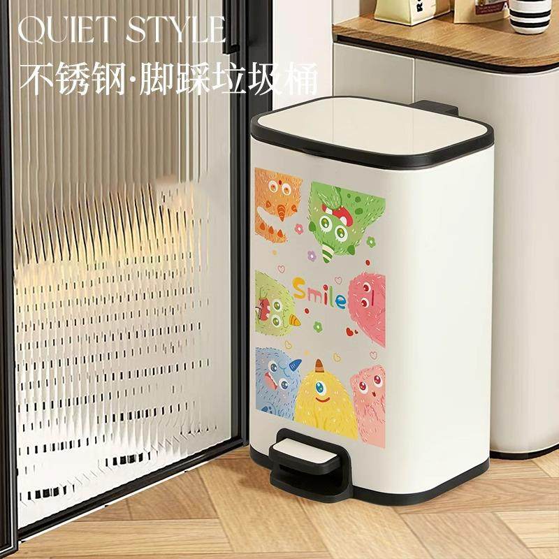 中古风垃桶家用不锈钢废AMM纸客厅卧室圾轻奢高档大篓号大量容免