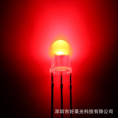 F5/5mm雾状红普绿双色共阴 红绿双色三脚led灯 直插LED发光二极管