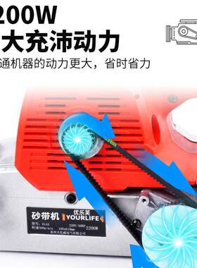 手持式砂带机手提式砂抛机光木材家具腻子磨机610光机木工工具干