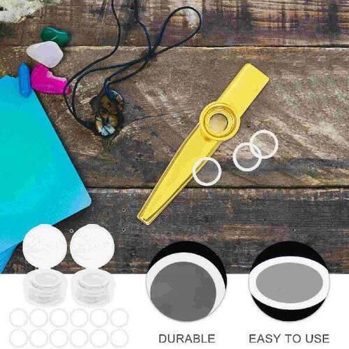 60 Pcs Dimo Crisp and Bright Kazoo Flute Sound White