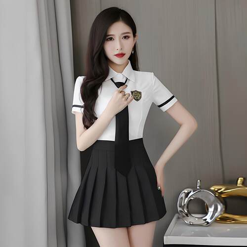 2026新款足浴足疗技师工作服女KTV公主裙JK沐足spa套装减龄百褶裙