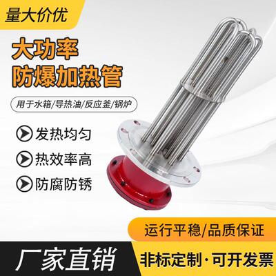 不锈钢防爆法兰加热管304大功率加热棒工业导热油电热水箱发热管