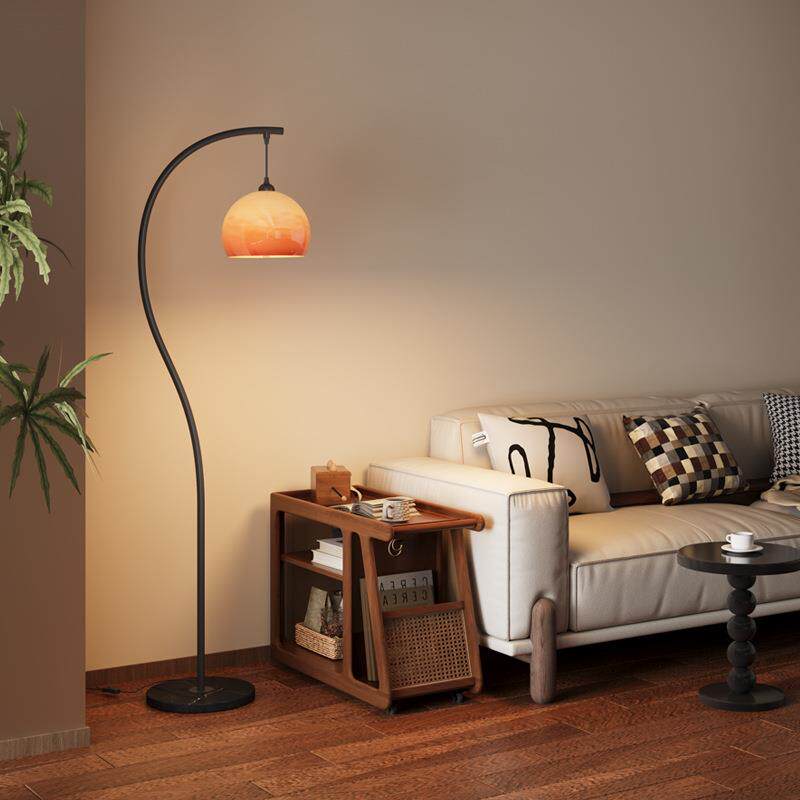 中古风卧室床头柜落地灯置物架一体高级感客厅沙发旁边几台灯