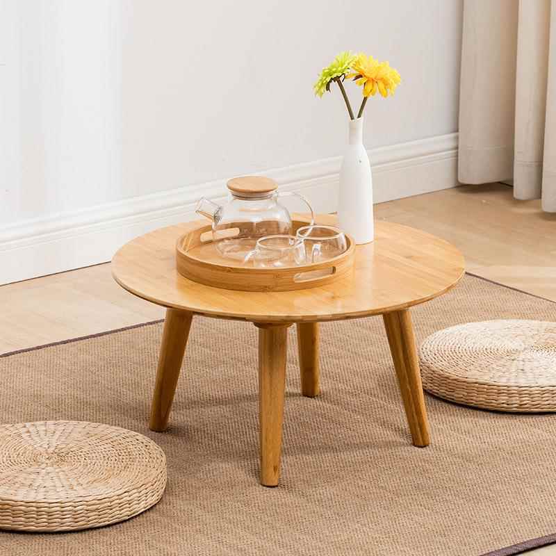 楠竹日式榻榻米圆桌客厅炕几家用小矮桌卧室飘窗桌阳台简易茶桌子