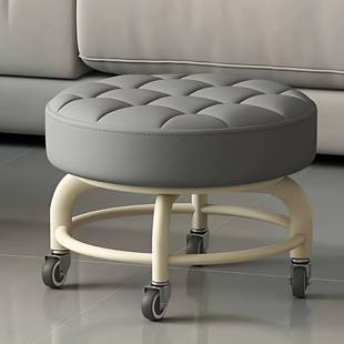 万向轮小凳子滑轮矮凳门口换鞋凳宿舍宝宝学步椅圆凳美缝轮滑椅子
