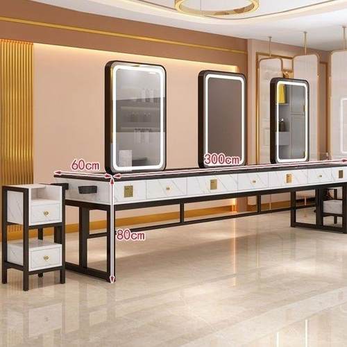 理发店单双面镜台发廊ABJ体一工作台美镜发店柜子烫染LD网E红子