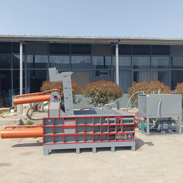 卧式液压废金属铜线打包机125吨废铁销刨花压块机液压金属打包机
