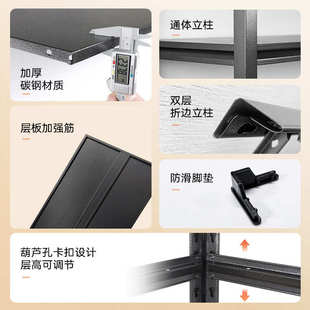 家用货架置物架落地多层阳台杂物洞洞板收纳整理架超市展示铁架子