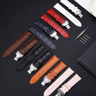 Genuine Leather Watchband Watch Band Strap Belt Buckle 表带