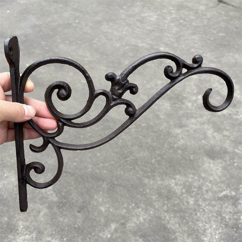 欧式古典挂钩铸铁铁艺墙钩花形覆古铁锈色家居庭院子园艺墙壁装饰