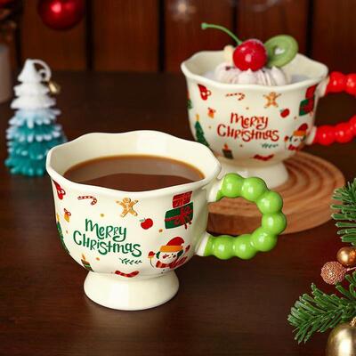 Holiday Ceramic Mug, Cute Christmas Themed Coffee Cup陶瓷杯