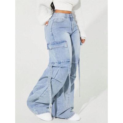 H 61137 Plus size multi-pocket cargo pants 大码多口袋工装裤
