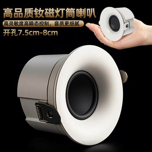 吸顶全频喇叭 嵌入式天花背景音箱 8cm开孔 有线连接定阻式吊顶喇