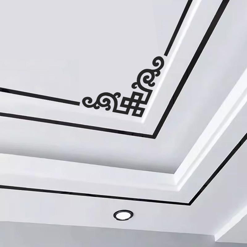 吊顶装饰条自粘天花板对角顶角花墙贴3d立体亚克力边框镜面墙贴条