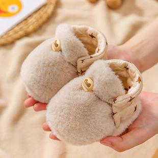 软底棉鞋 12个月新生儿男女宝宝加绒加厚毛毛鞋 暖0 秋冬婴儿鞋