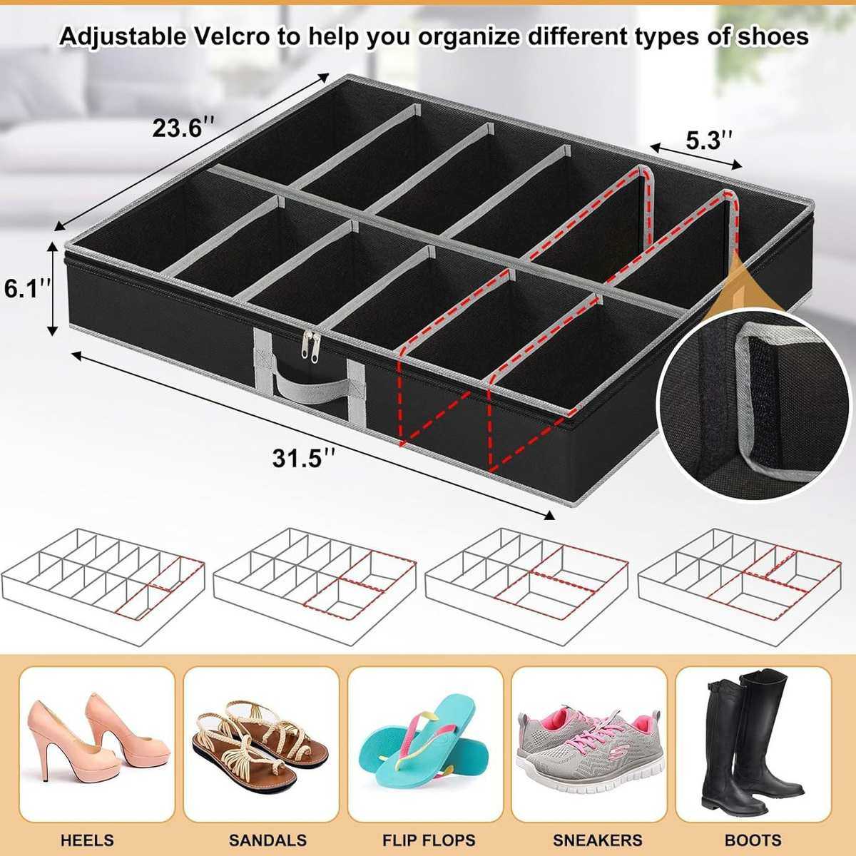 可折叠收纳薇鞋子床底箱pvc透明鞋子收纳收纳鞋盒鞋箱防尘屹,居家布艺,收纳盒,淘宝优惠券,粉丝福利购,淘宝优惠卷