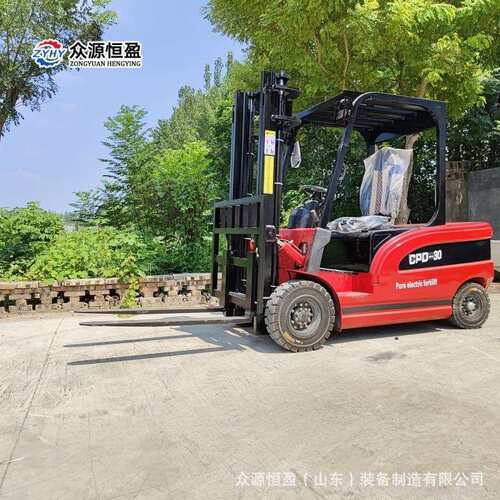 液压升降搬运车小型堆高装卸车 山东众源3吨四轮座驾式电动叉车