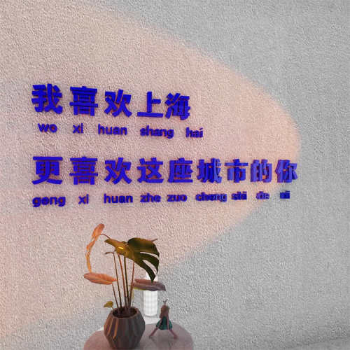 上海网红打卡地创意装饰背景文字贴纸奶茶店布置门口拍照墙面贴画